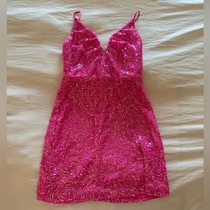 NEW Charlene Sequin Bodycon Dress in Hot Pink (Lucy in the Sky)